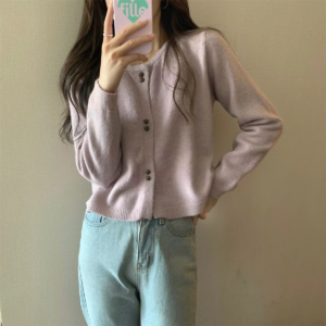 韓版休閒氣質長袖寬鬆毛衣外套