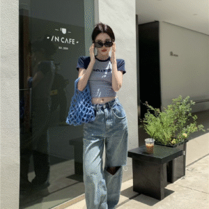 辣妹修身衣 短袖上衣 短袖t恤 女裝 女上衣 衣服 韓版t 夏季女裝 美式t恤 純欲風短版學生上衣  修身【台灣現貨】