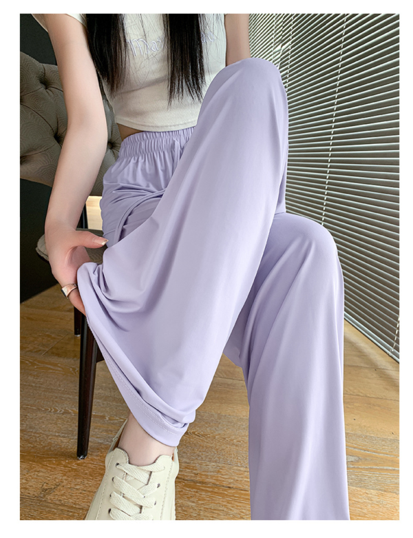 防曬冰絲闊腿涼涼褲薄款休閒直筒褲