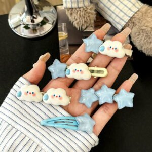 可愛雲朵星星髮夾