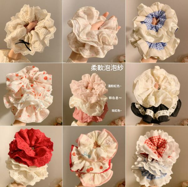 法式復古大腸髮圈女高階感緞面韓系皮筋發繩森系頭繩髮飾大號頭飾