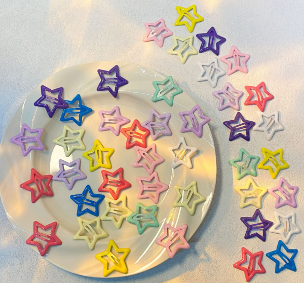 彩色五角星星髮夾