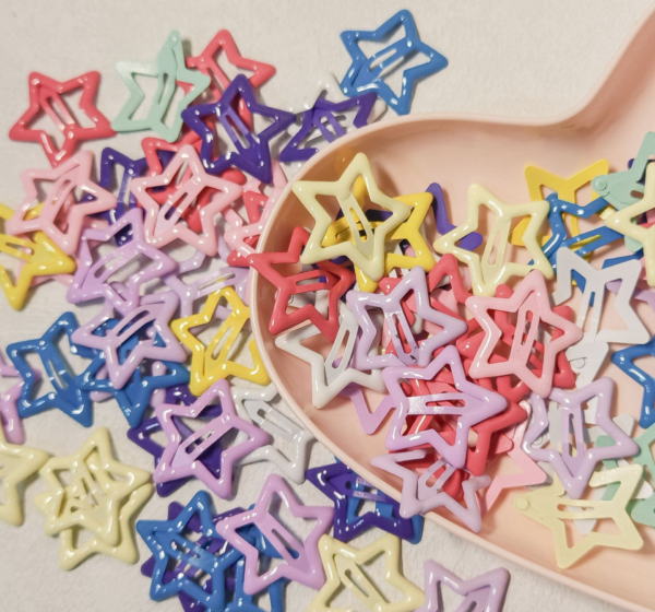 彩色五角星星髮夾