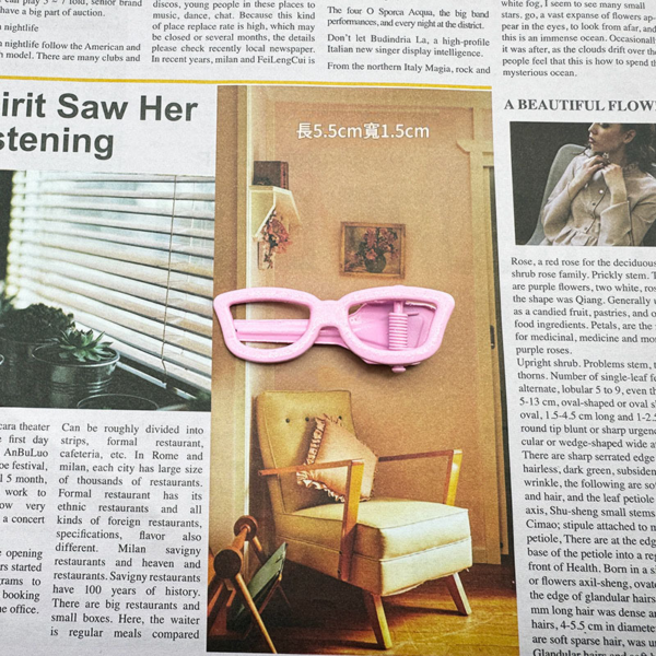 彩色有痕金屬眼鏡髮夾趣味搞怪鴨嘴夾