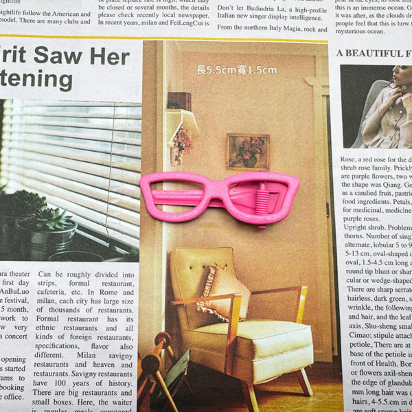 彩色有痕金屬眼鏡髮夾趣味搞怪鴨嘴夾